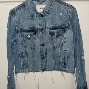 PISTOLA Women’s Studded Cropped Jean Jacket